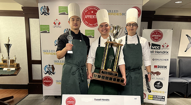 Three student competitors-Culinary