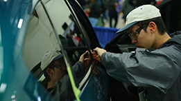 An automotive student at Skills BC