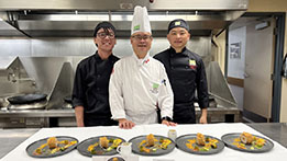 Asian Culinary Arts grads with chef instructor