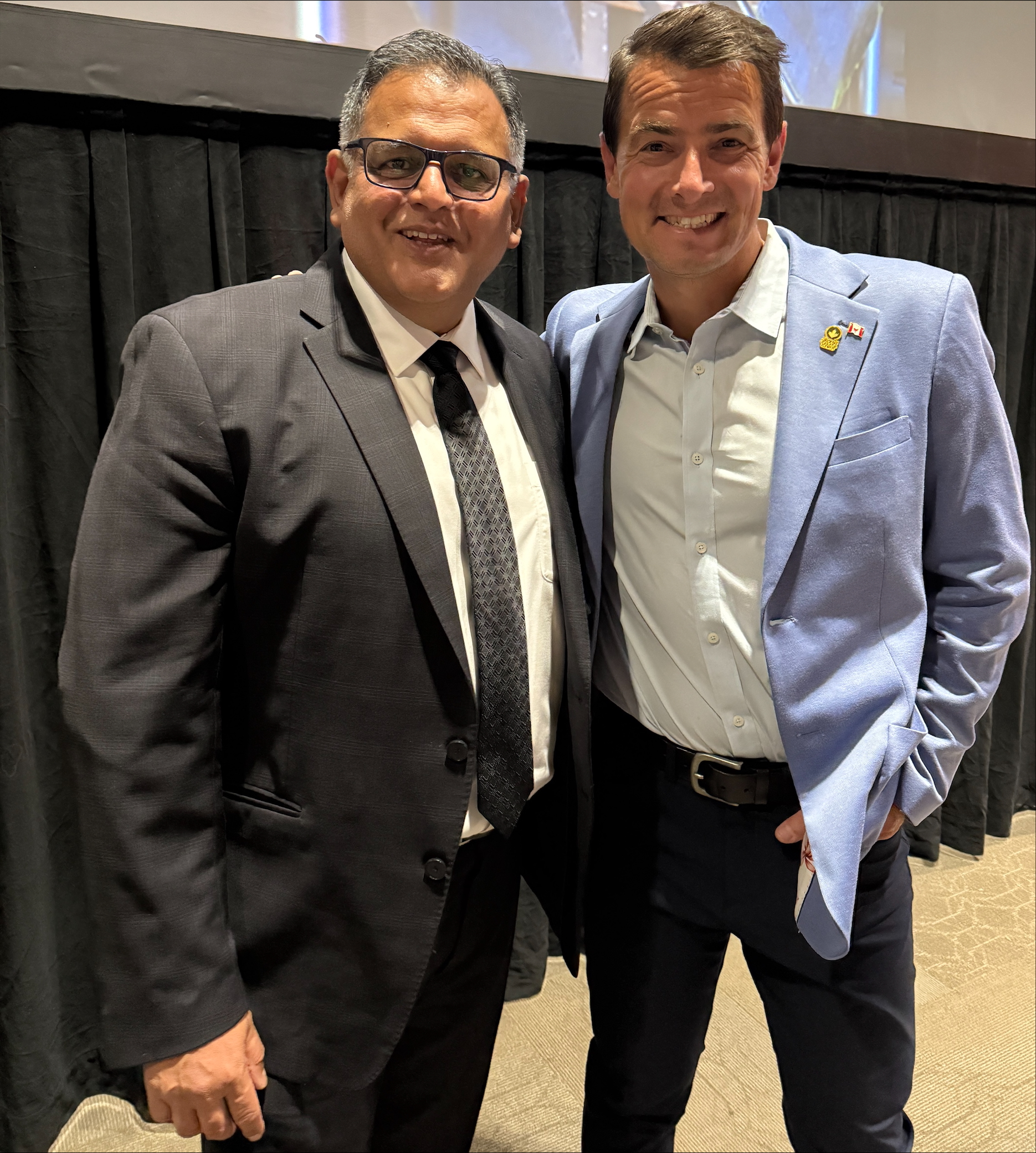 From left: Ajay Patel; The Honourable Adam van Koeverden, Secretary of State (Sport) and Canadian Olympian