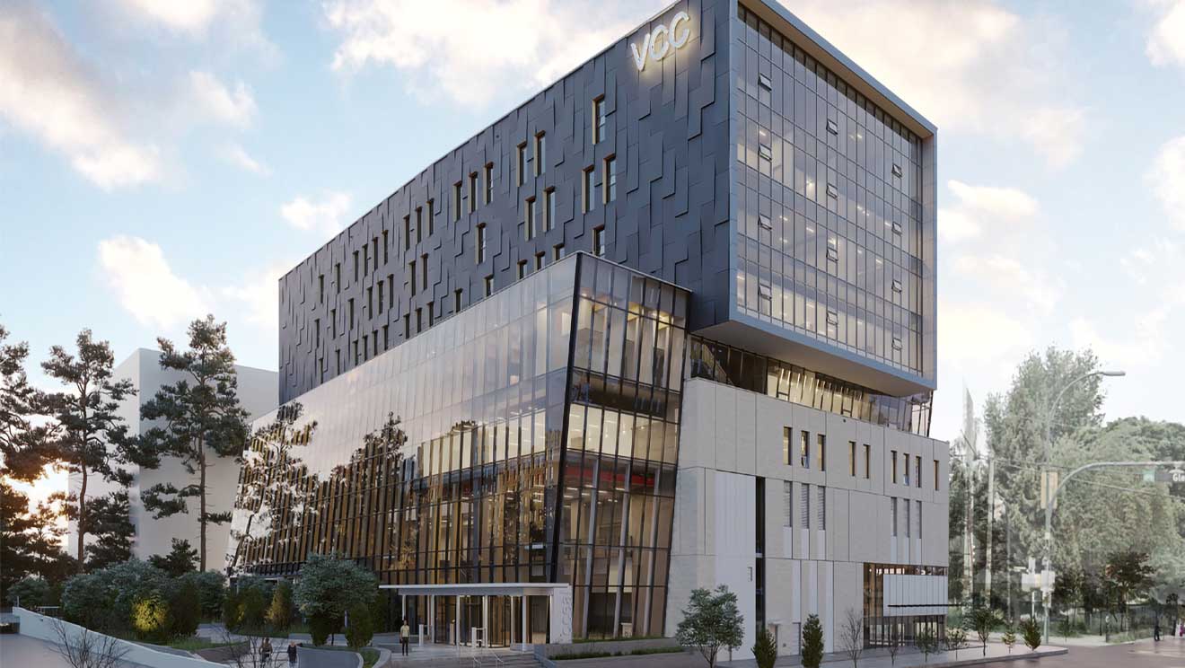 rendering of the exterior of the new CCEAI building