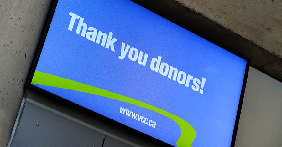 Signage of Thank you donors