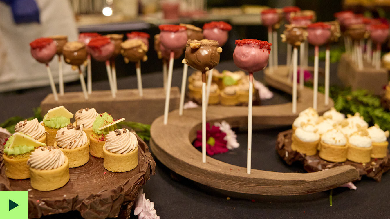 A tray of lollipop cakes