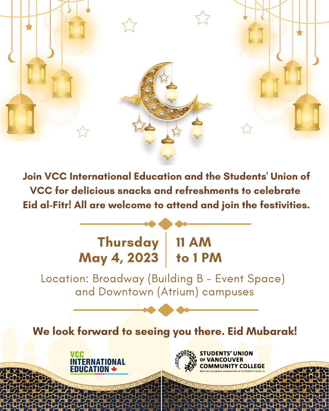 poster for Eid event at VCC