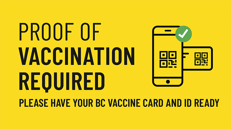 Proof of Vaccination Required with phone icon