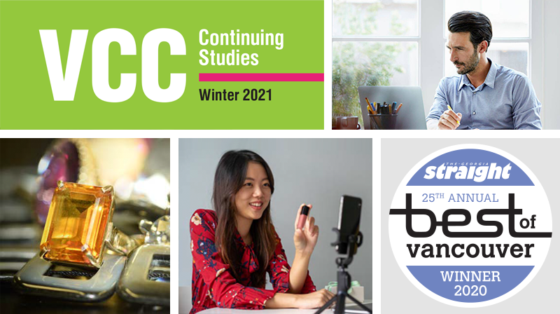 VCC Continuing Studies Winter 2021 collage