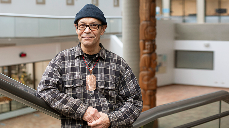 Indigenous artist Charles Ya'Ya Heit at VCC