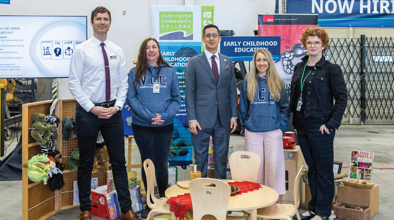 VCC employees and students at StrongerBC announcement