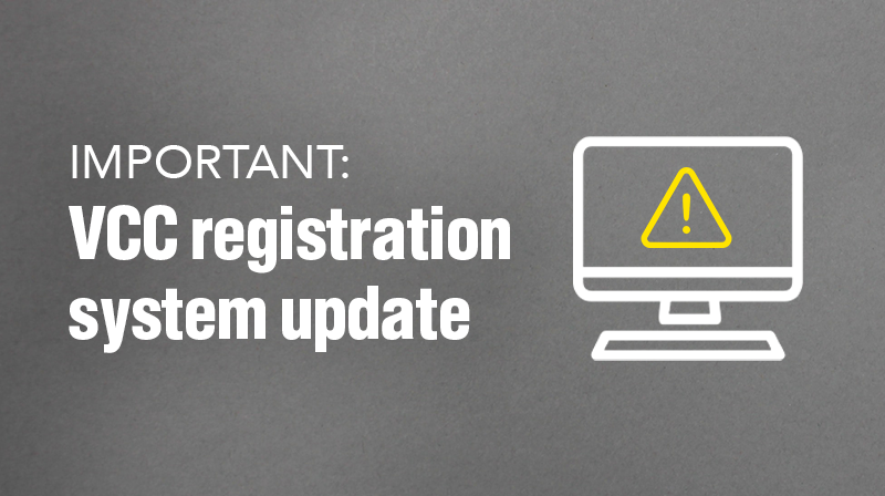 VCC registration system update