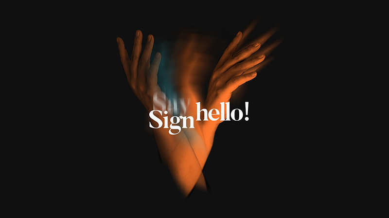 Poster design by Kylie Woo: Sign Hello