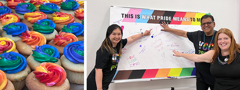 VCC rainbow Pride cupcakes, Anne Kang, Ajay Patel, Kate Dickerson