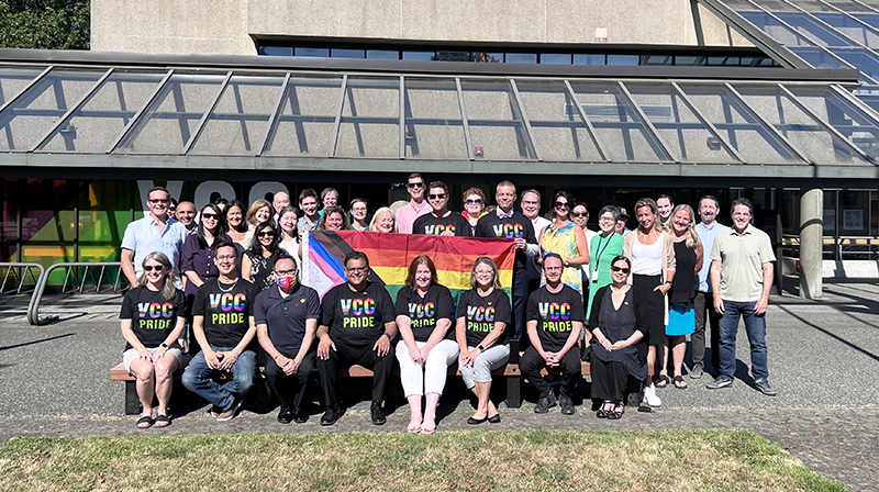VCC faculty and staff posing for Pride 2022
