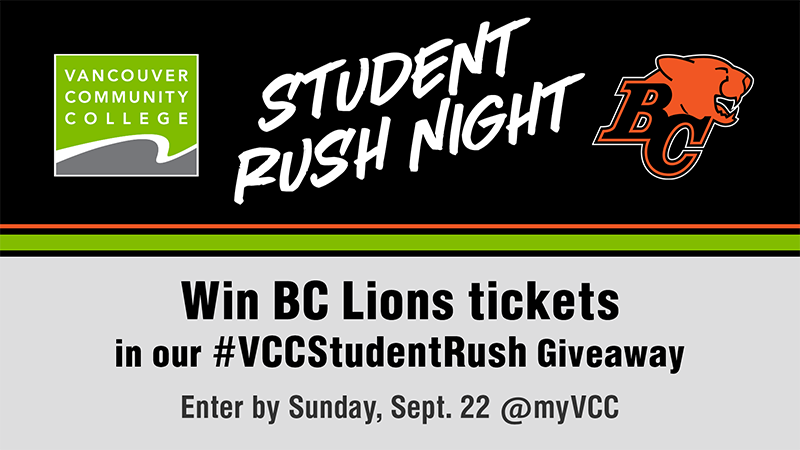 #VCCStudentRush contest header