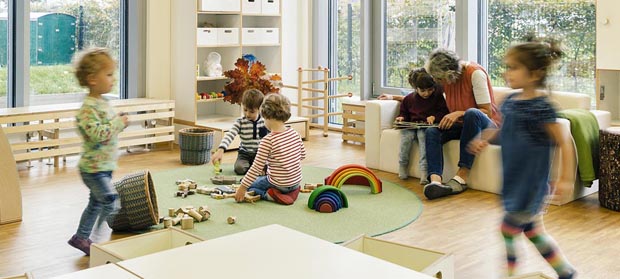 children playing in a childcare centre