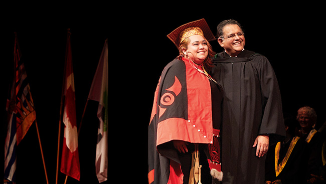 Indigenous student on graduation day