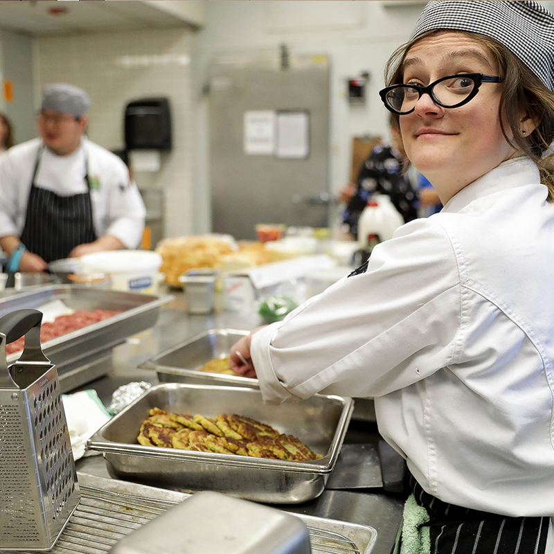 student chef in the kitchen