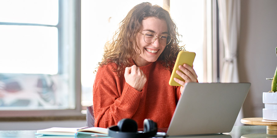 Happy student