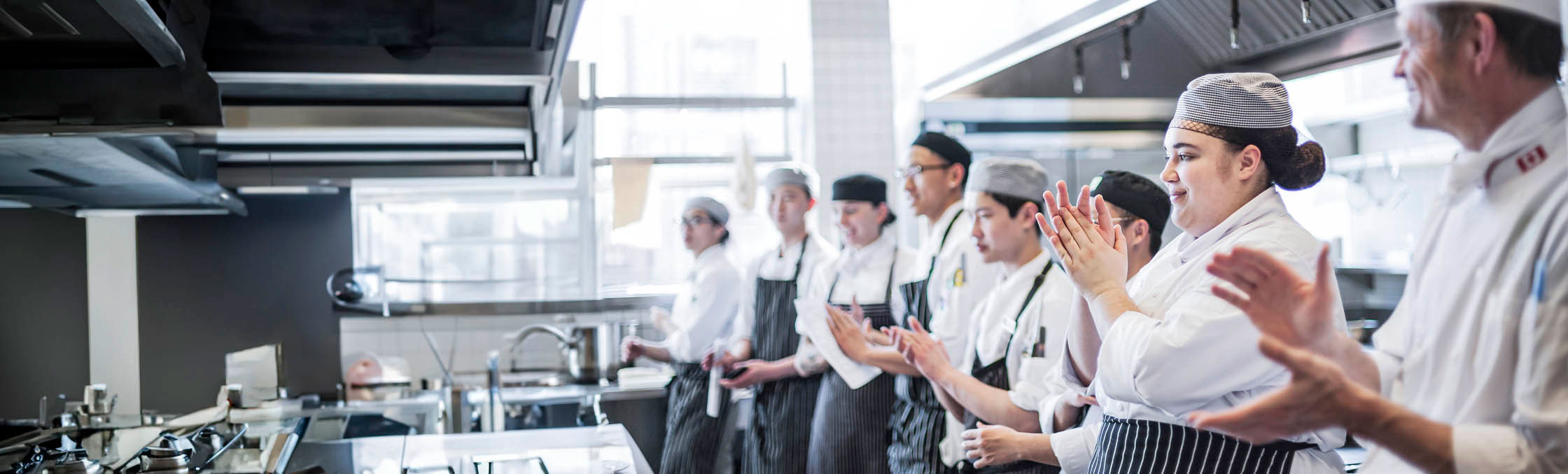 culinary students in the kitchen
